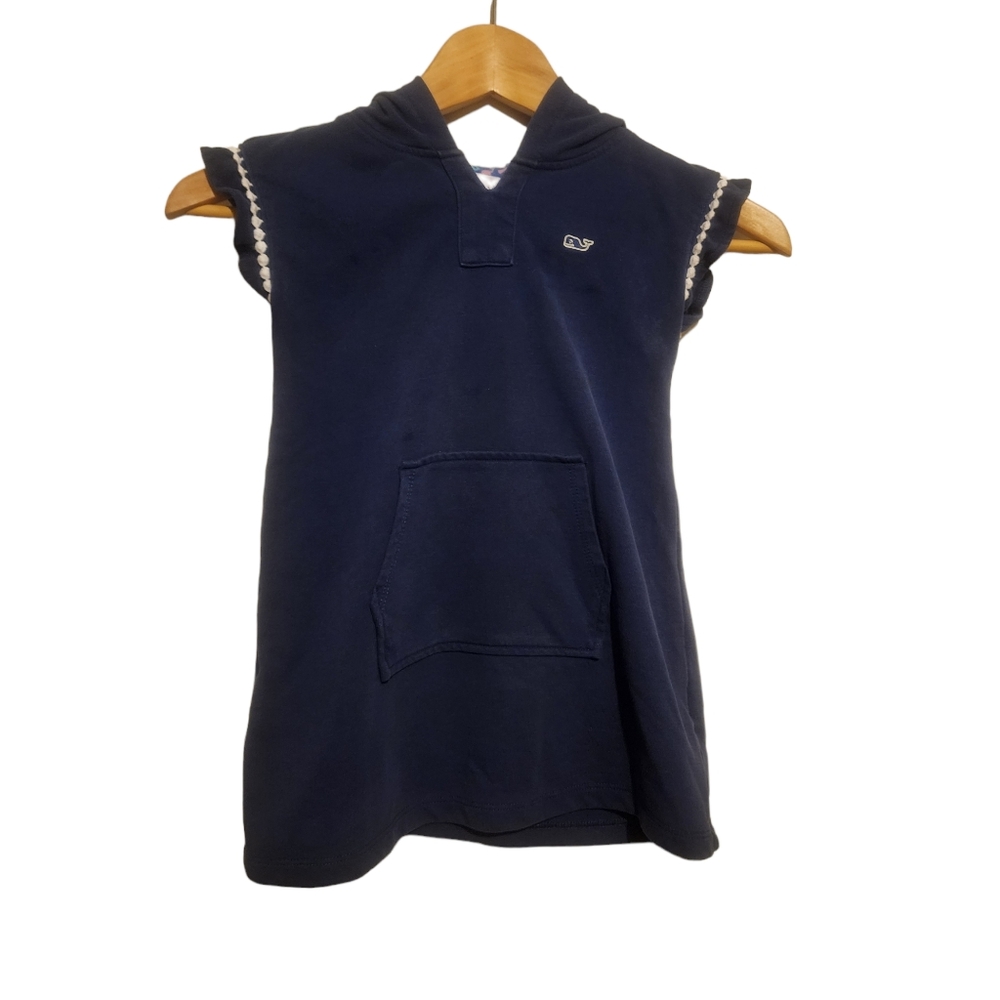 (3T) Toddler Girl Vineyard Vines Navy Blue Short Sleeve Hoodie